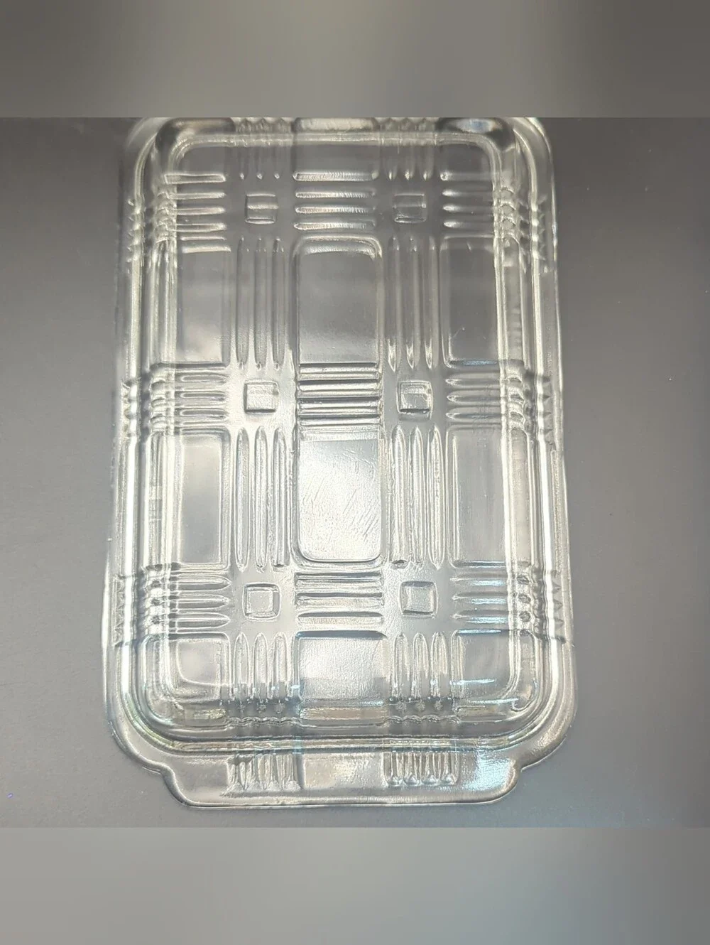 Clear Vintage Glass Refrigerator Dish with Lid - Transparent Basketweave
